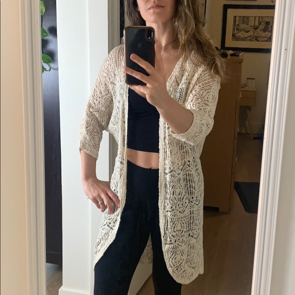 Cream duster sweater